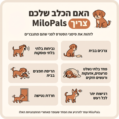 MiloPals Phero מרגיע התנהגויות לא רצויות והתקפי סטרס, ללא תרופות